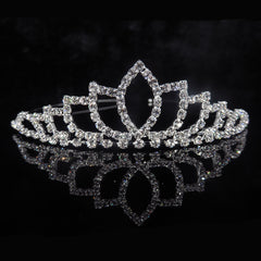 Silver Crystal Tiara Crowns Girls Princess Crown Rhinestone Birthday Crowns