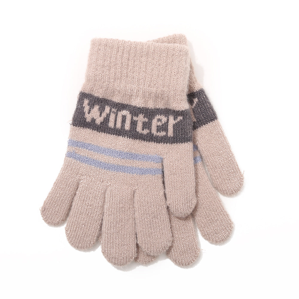 Winter Letter Style Cold-proof Girl's Finger Gloves