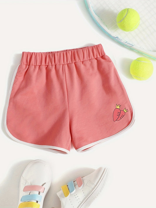 Girls Carrots Graphic Active Running Short Summer Athletic Shorts