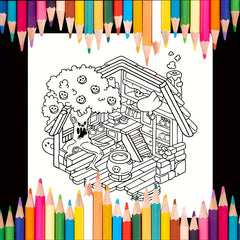 Halloween Coloring Book - Spooky Theme Illustrations - Family Fun Activity