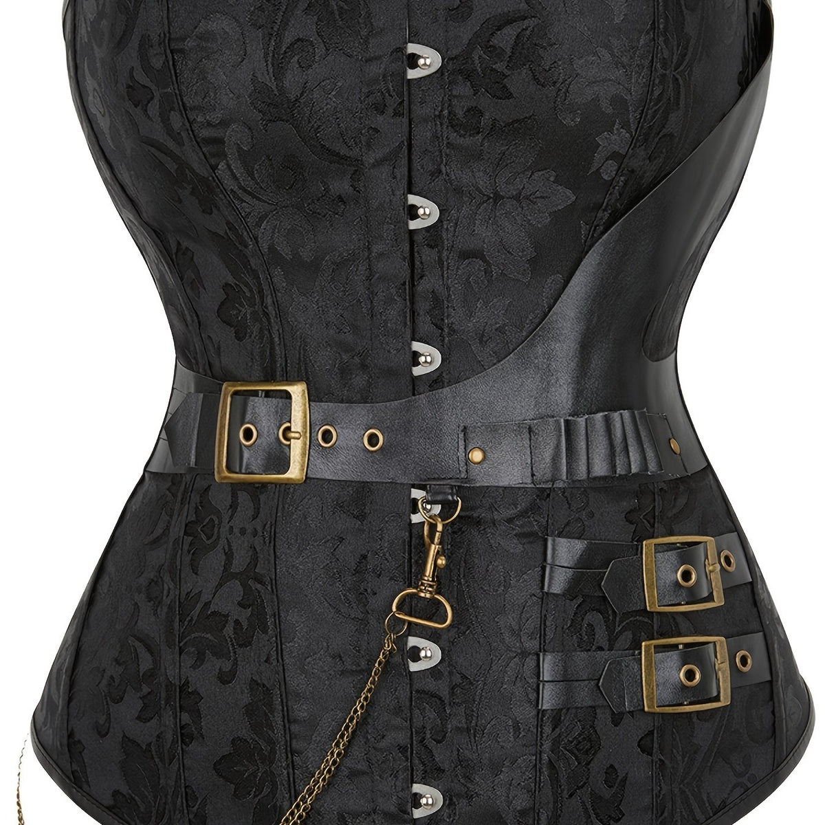 Gothic Corset Women's Plus Chain Decor Lace Up Waist Training