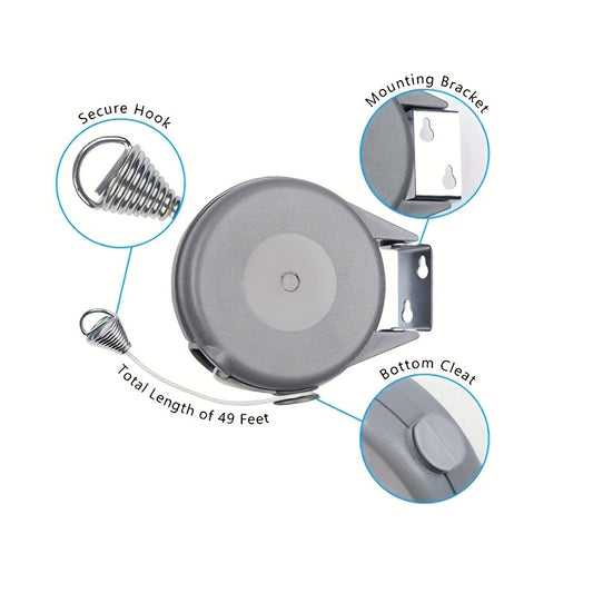 1pc Retractable Clothesline Portable Heavy Duty Washing Line PVC
