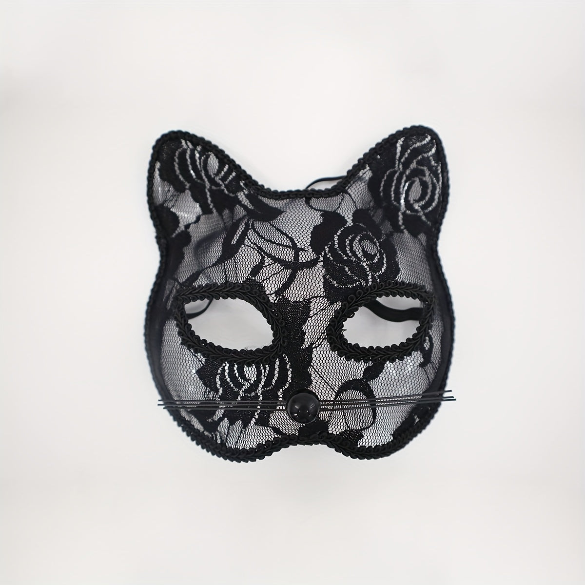 Cat Mask with Lace Border for Halloween, Christmas, Thanksgiving