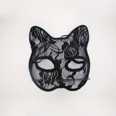 Cat Mask with Lace Border for Halloween, Christmas, Thanksgiving
