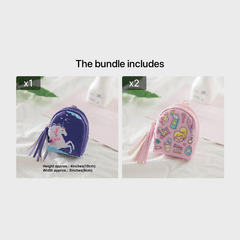 Girls Cartoon Unicorn Print Coin Purse Bag Key Pendant for Kids