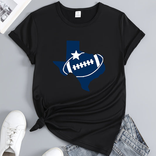 Women's Football Graphic Short Sleeve T-shirt