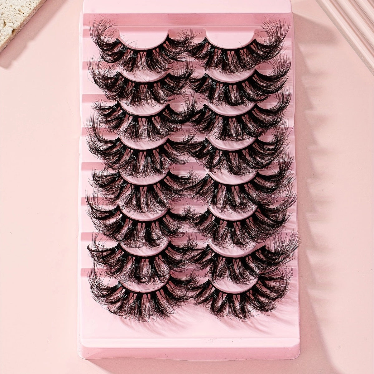 25mm 8 Pair False Eyelashes 9D Cat Eye Fluffy Soft Lashes Thick Faux Mink