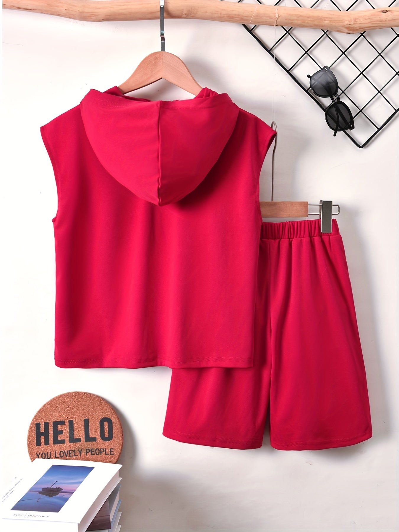 Boys NY Outfit Hooded Tank Top & Shorts Set for Summer