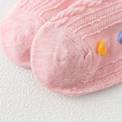 5 Pairs Heart Print Socks Comfy & Breathable Women's Mid Tube Socks