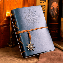 Vintage A6 Notebook with 160 Replaceable Pages and Metal Accessories