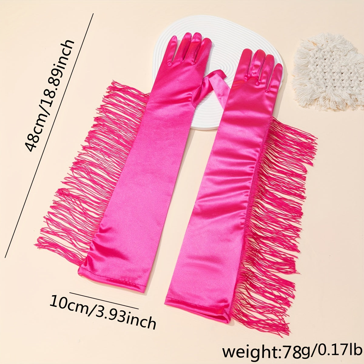 Stylish Tassel Long Gloves for Women Dress Party Prom
