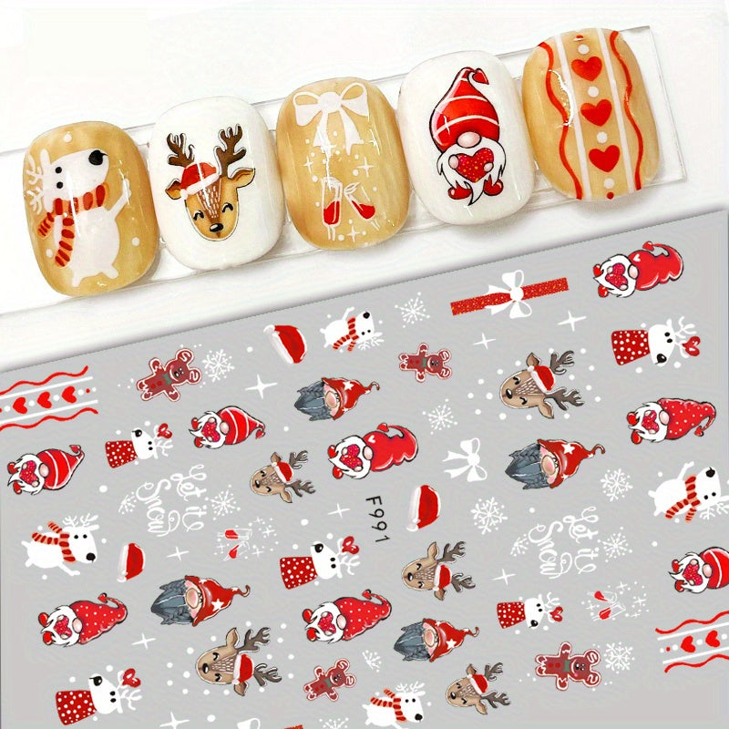 Christmas Nail Art Stickers Self Adhesive Nail Decals