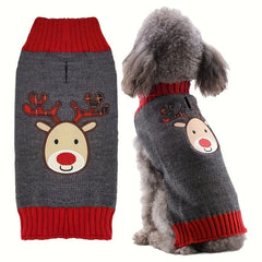 Dog Reindeer Holiday Sweater Funny Christmas Costume - Small/Medium/Large Dogs