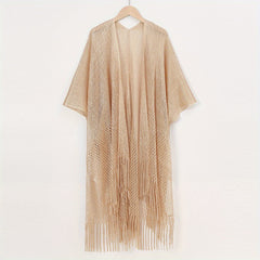 Glitter Tassel Shawl Solid Wrap for Women