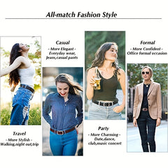  Leather Belt Solid Casual Belt Vintage Unisex Jeans Pants Belt