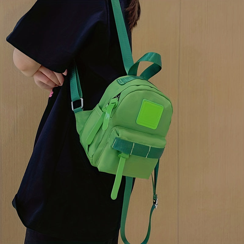 Mini Solid Backpack Purse Quilted Detail Shoulder Phone Bag