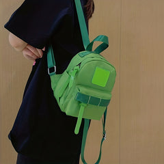 Mini Solid Backpack Purse Quilted Detail Shoulder Phone Bag