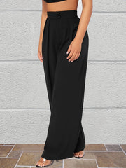 Wide Leg Button Front Pants for Women