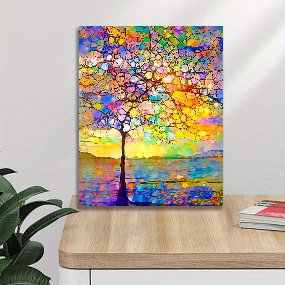 Small Tree Shining River DIY Acrylic Painting Set