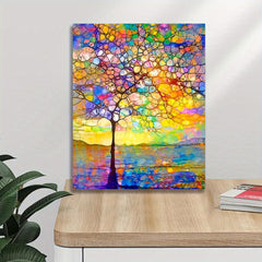 Small Tree Shining River DIY Acrylic Painting Set