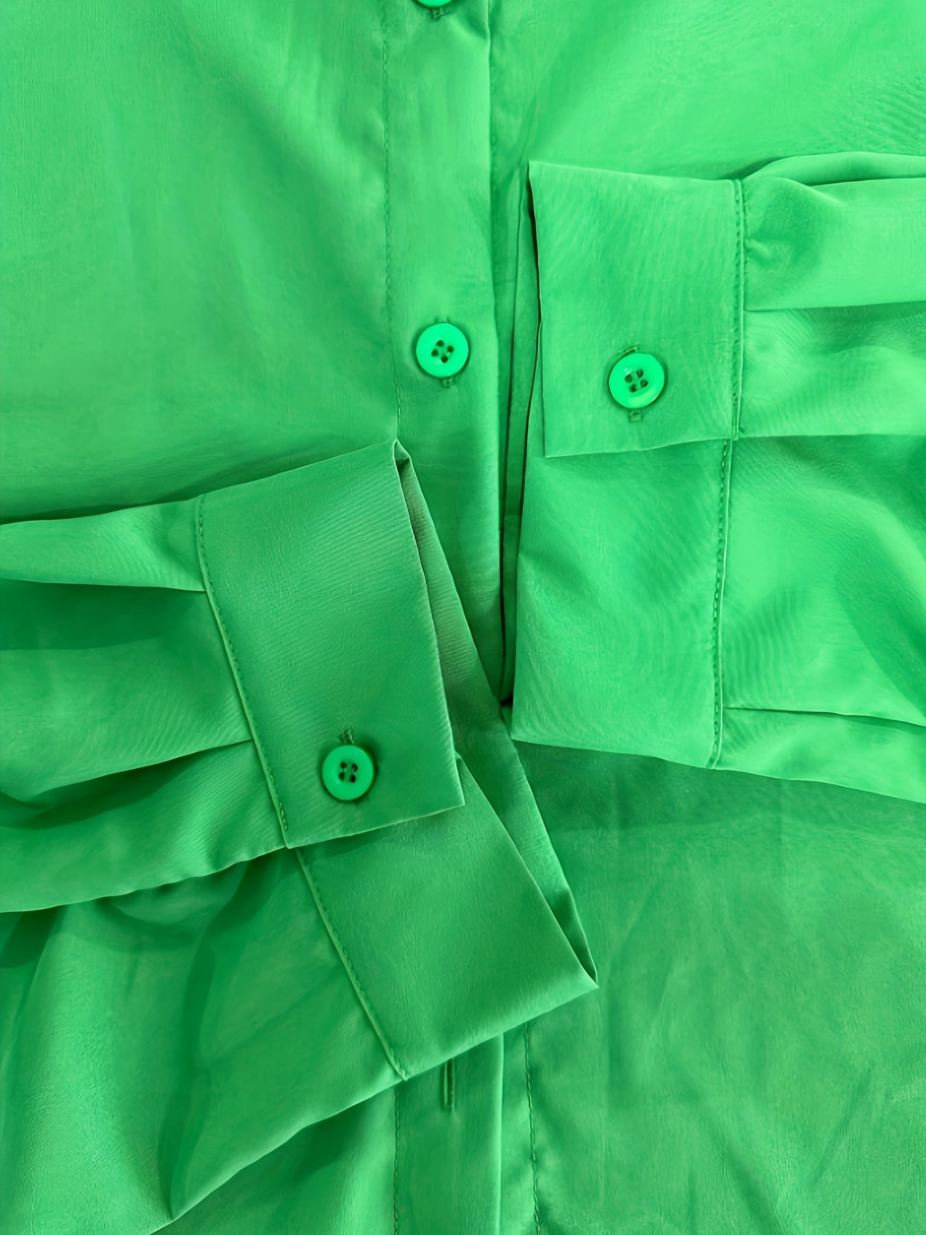  Solid Button Up Long Sleeve Shacket