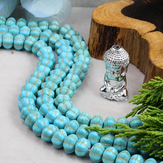 30Pcs Pumpkin Stone Turquoise Beads 6-12mm DIY Jewelry Making Women