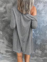  Solid Button Up Long Sleeve Cardigan