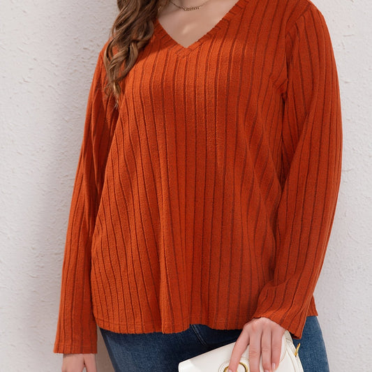  V Neck Long Sleeve Sweater