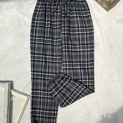 Plaid Lounge Pants Elastic Waistband Womens Lounge & Sleepwear