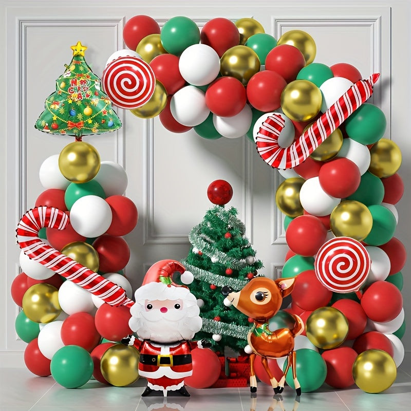 95pcs Christmas Balloon Arch Set Santa Claus Deer Design