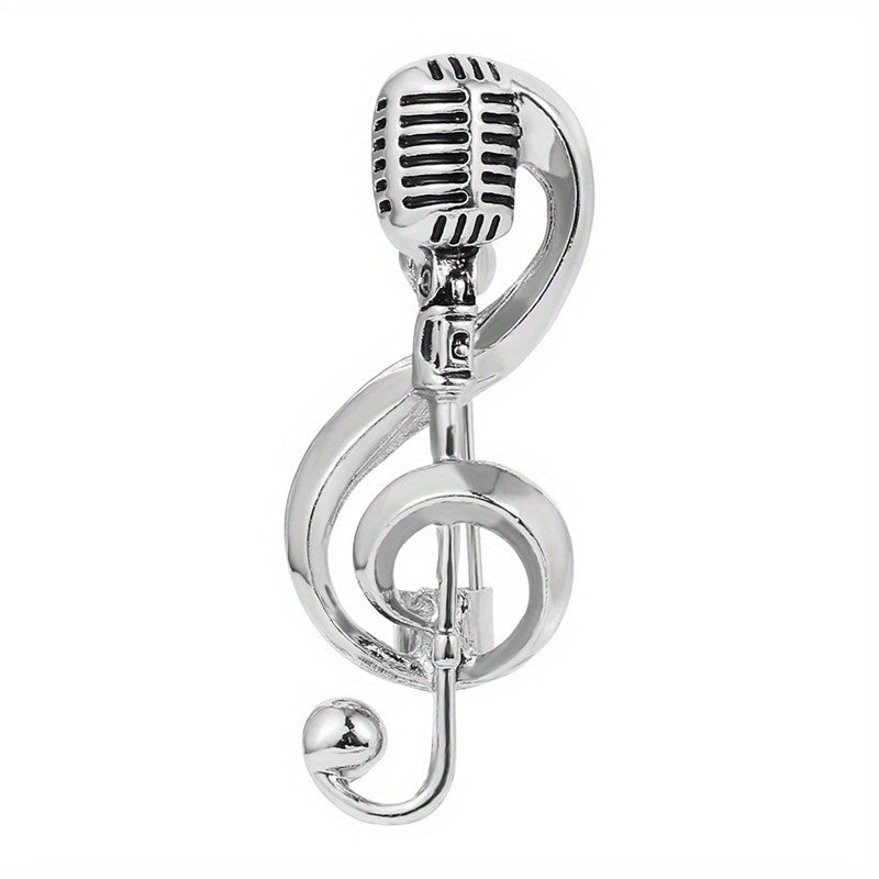 European American Retro Microphone Brooch Classic Note Microphone Jewelry