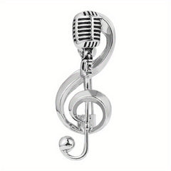 European American Retro Microphone Brooch Classic Note Microphone Jewelry