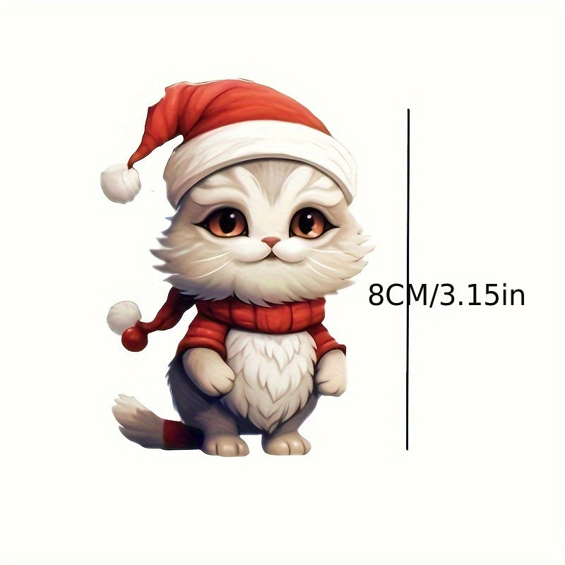 5pcs Christmas Cat Acrylic Decoration Pendant Home Gift