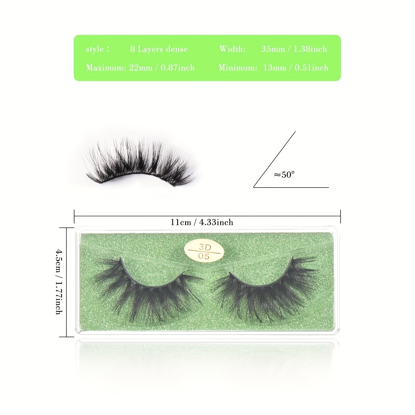 10 Styles 8 Layer False Eyelashes Long Lasting 3D Lashes Natural Look