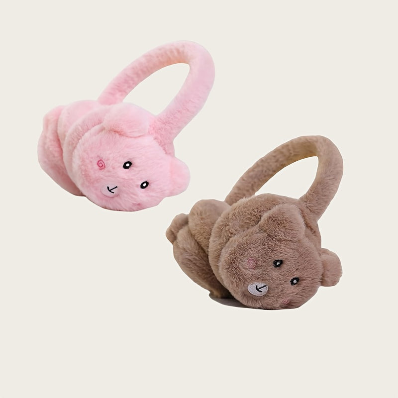 2 Pack Animal Earmuffs for Women - Adjustable Ear Warmers - Autumn & Winter