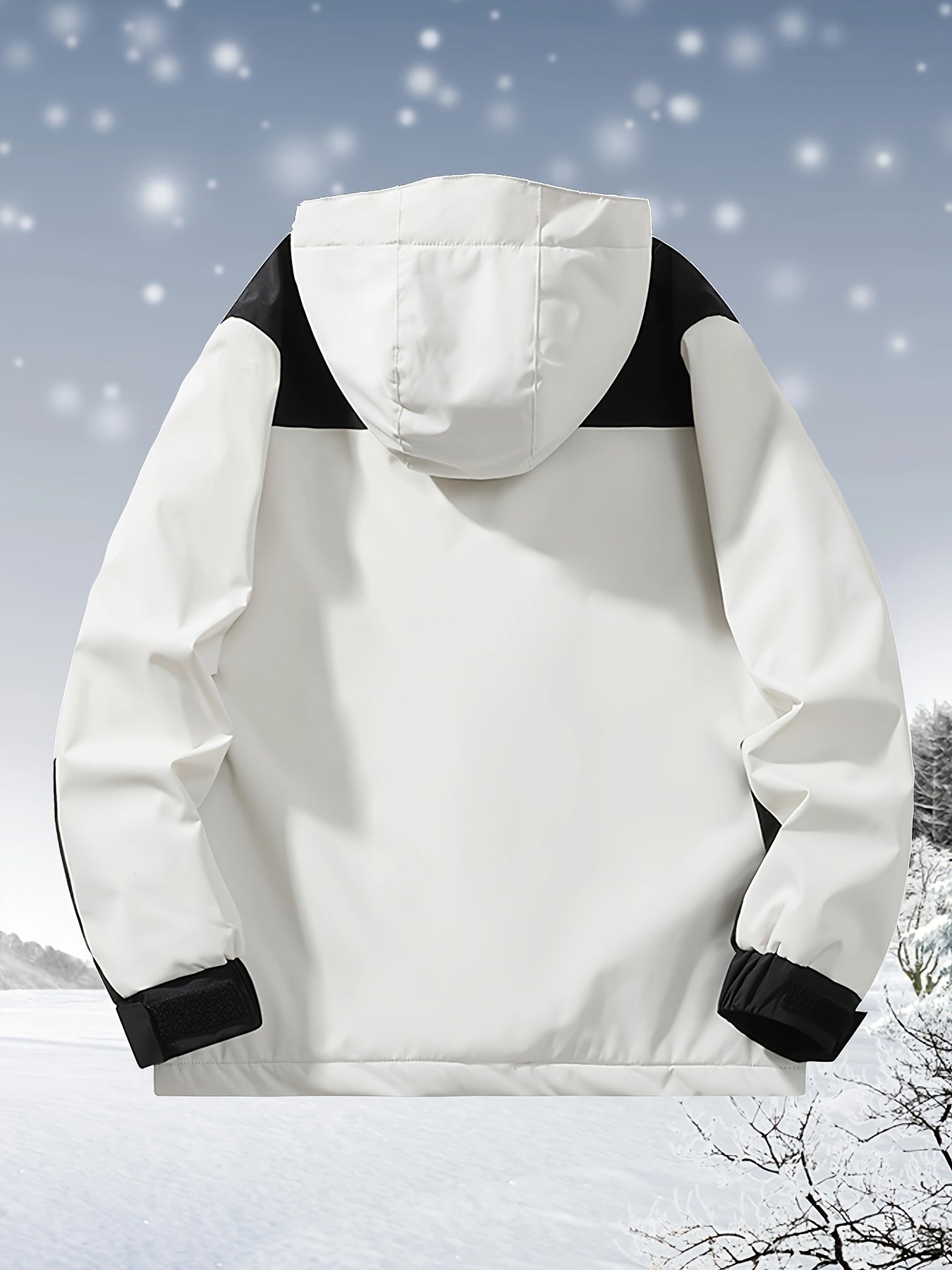 Men's Block Hooded Jacket for Autumn and Winter