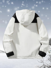 Men's Block Hooded Jacket for Autumn and Winter