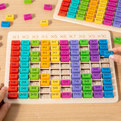 Wooden Math Practice Toy for Kids Educational Puzzle with Numbered Blocks