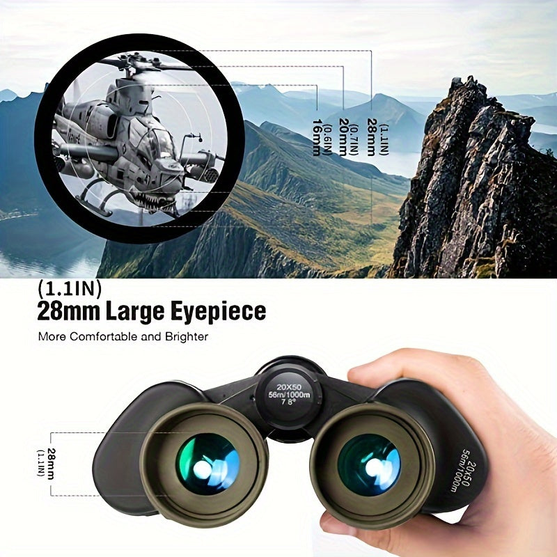 Compact Waterproof Binoculars 12X Long Range BAK4 Prism FMC Hiking Gear