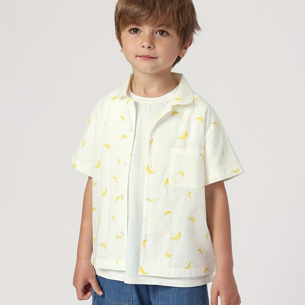 MARC&JANIE Boy's Cotton Fruits Dogs Graphic Printed Shirt