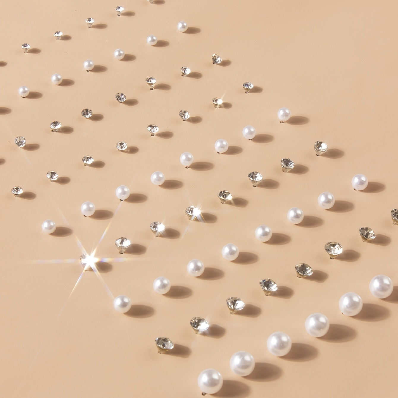 36 Pairs Faux Pearl Crystal Stud Earrings Set - Daily Decor Jewelry