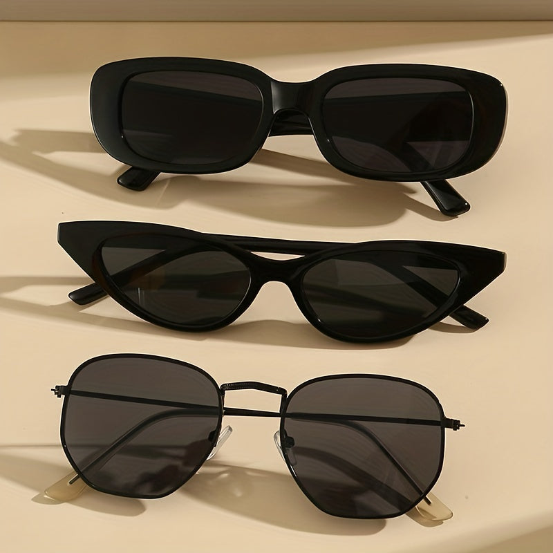 3 Pairs UV400 Sunglasses Anti Glare Men Women Vacation Beach Travel