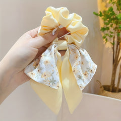 Bow Decor Scarf Scrunchies Candy Hair Rope Sweet Hair Ring