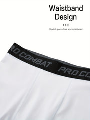 Men's 5pcs Solid Leggings Active Quick Drying Sports Compression Pants