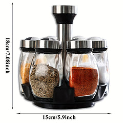 6pcs 12pcs Spice Rack Organizer with Glass Jars