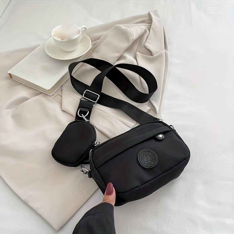 2pcs Mini Crossbody Bag Set Oxford Cloth Square Bag Versatile Shoulder Bag