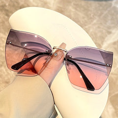 Cat Eye Rimless Sunglasses Gradient Glasses UV400