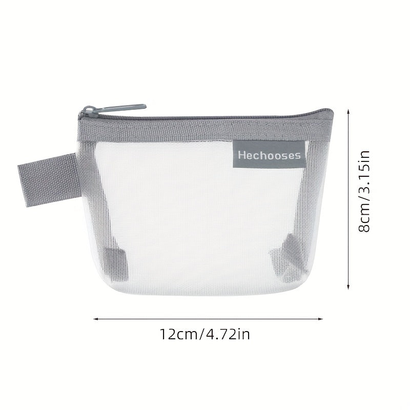 Portable Mesh Storage Bag Zipper Pouch Toiletry Bag Cosmetic Bag
