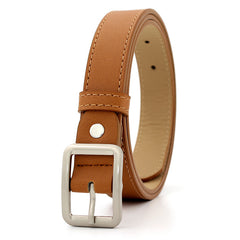 Square Pin Buckle PU Belt Solid Casual Jeans Belt Unisex Vintage Belt