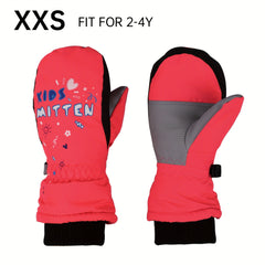 Kids Winter Skiing Snow Gloves Cold Weather Windproof Mittens